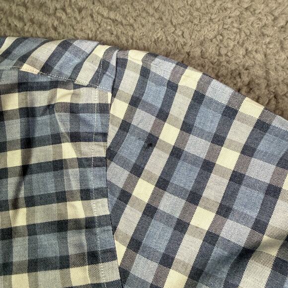 Brooks Brothers Oxford Button-Down Shirt Mens XL Blue Plaid OCBD Logo Regent - Picture 4 of 9